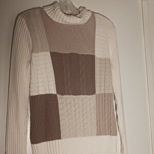 Womans PXLarge Liz Claiborne Brown Knit Cowl Neck Pullover Blouse Sweater